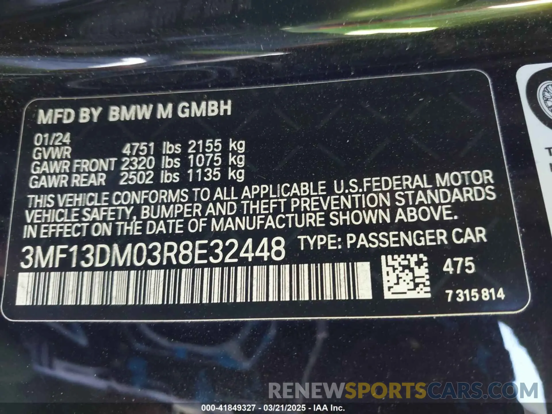 9 Photograph of a damaged car 3MF13DM03R8E32448 BMW M2 2024