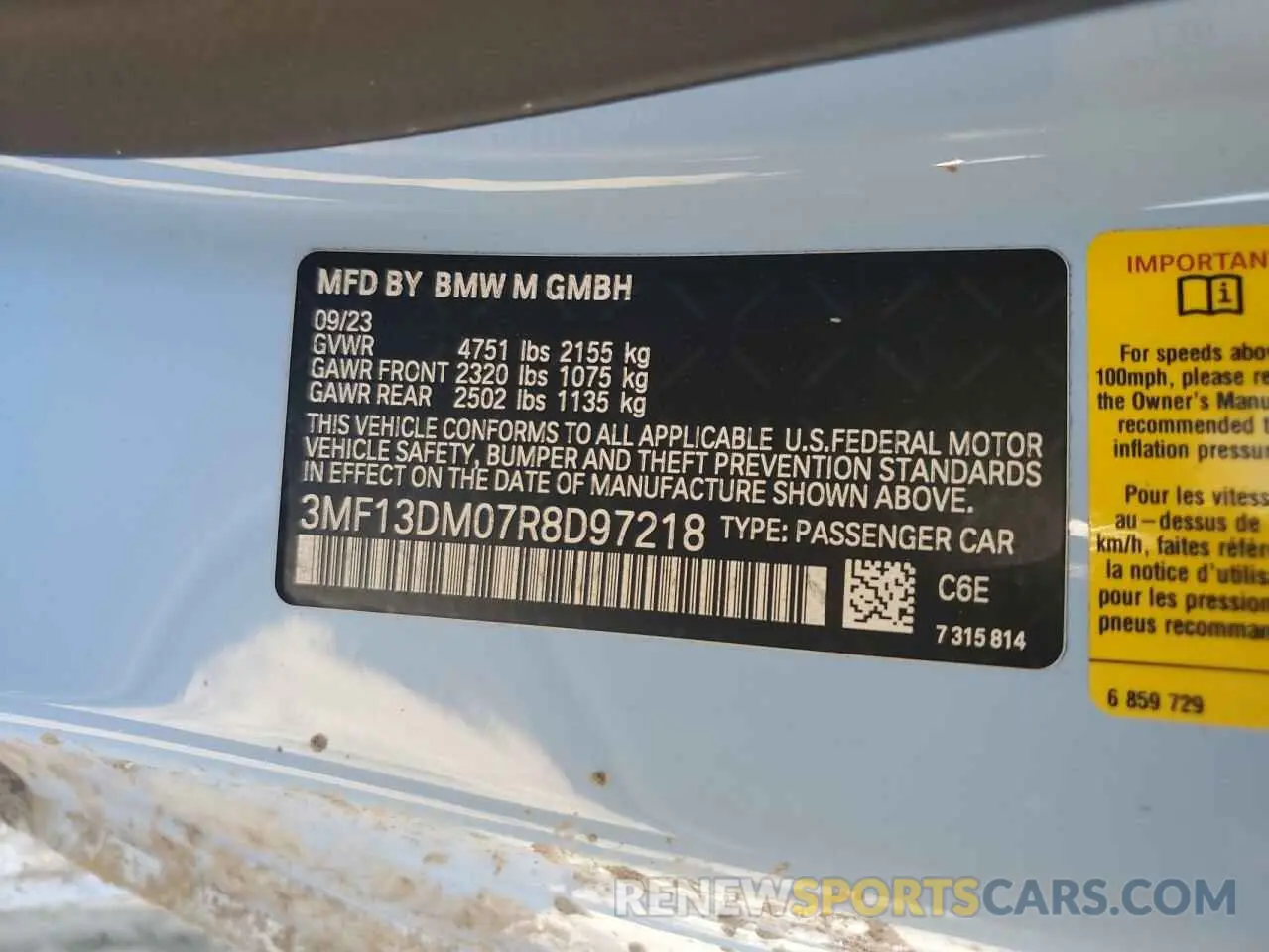 12 Photograph of a damaged car 3MF13DM07R8D97218 BMW M2 2024