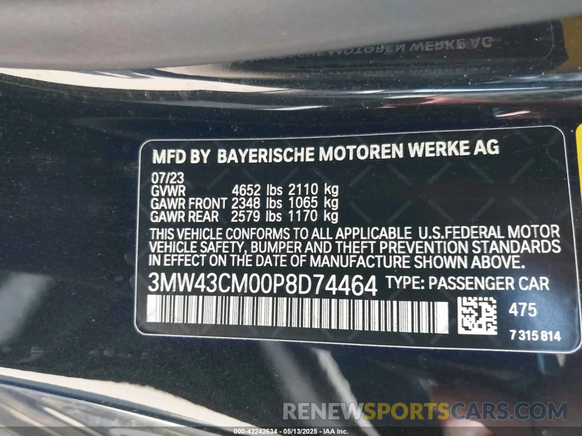 9 Photograph of a damaged car 3MW43CM00P8D74464 BMW M240 2023