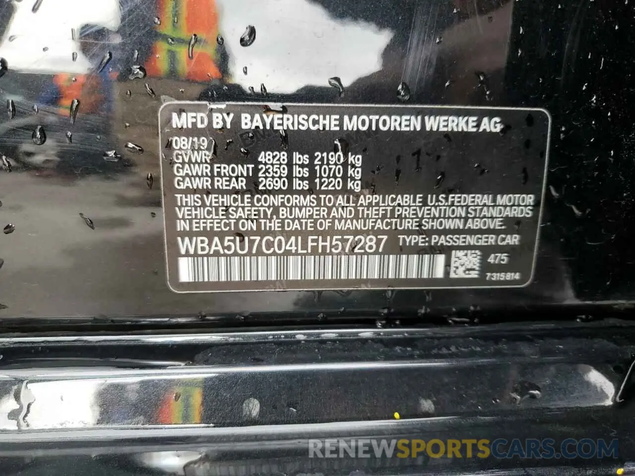 12 Photograph of a damaged car WBA5U7C04LFH57287 BMW M3 2020