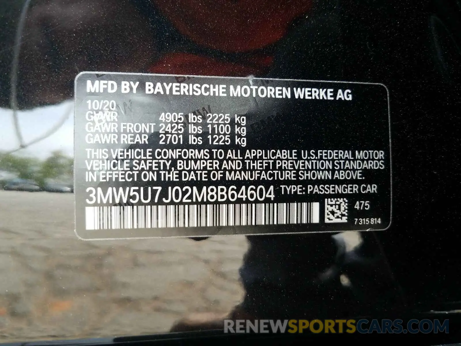 10 Photograph of a damaged car 3MW5U7J02M8B64604 BMW M3 2021