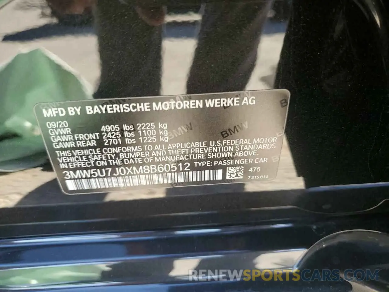 12 Photograph of a damaged car 3MW5U7J0XM8B60512 BMW M3 2021