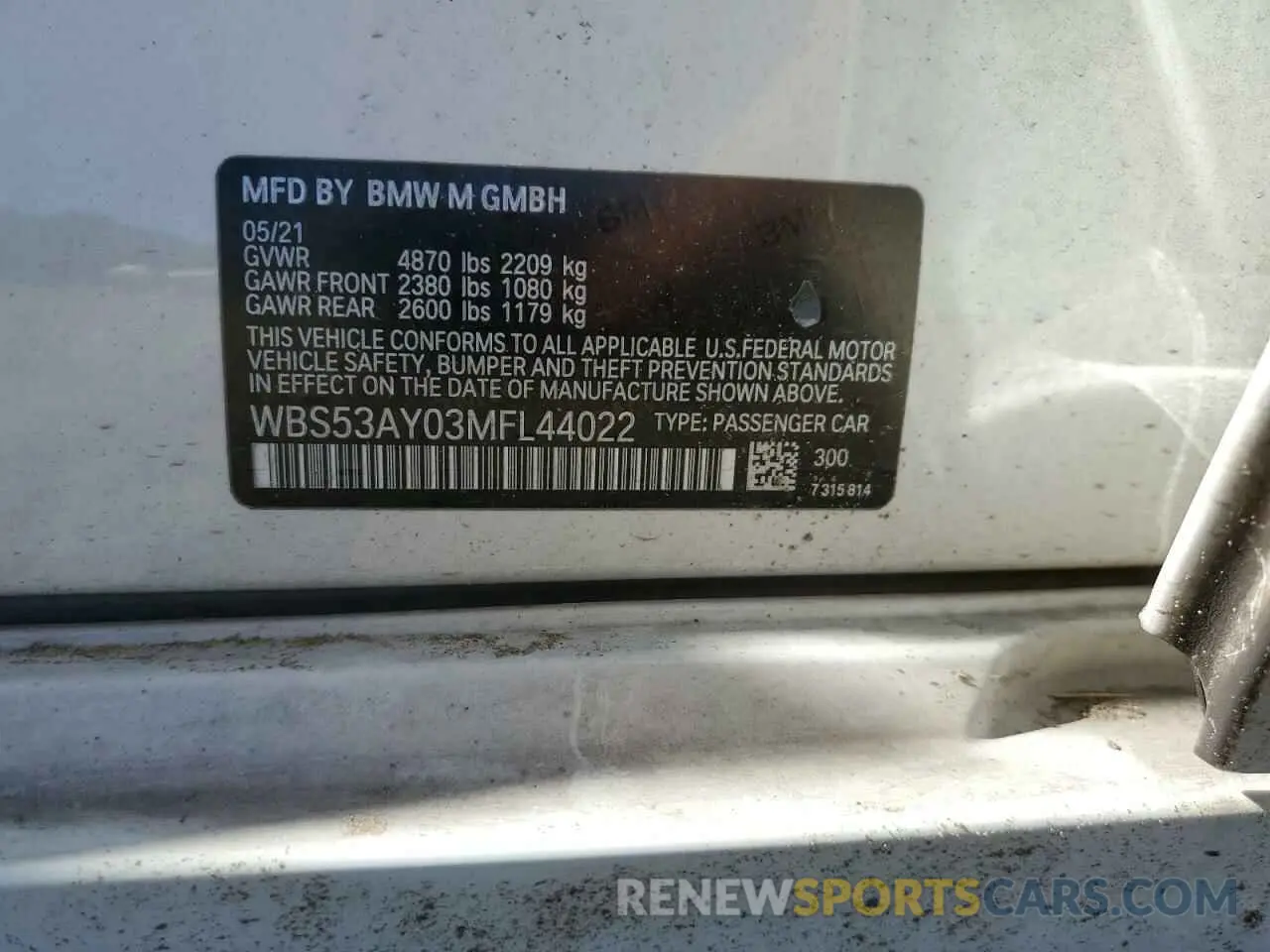 12 Photograph of a damaged car WBS53AY03MFL44022 BMW M3 2021