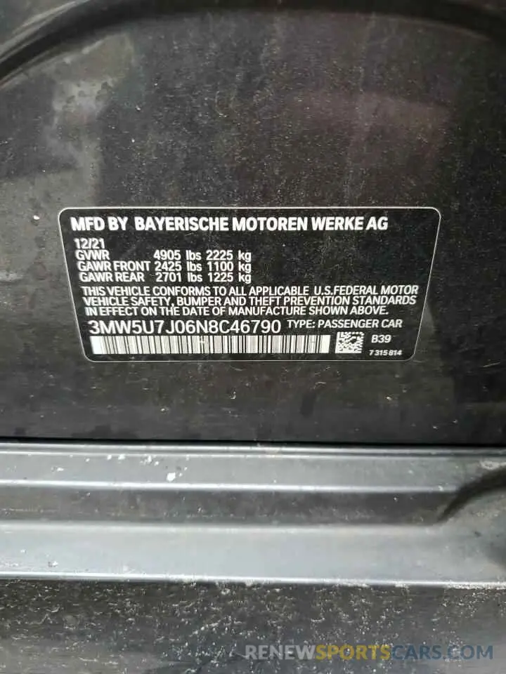13 Photograph of a damaged car 3MW5U7J06N8C46790 BMW M3 2022