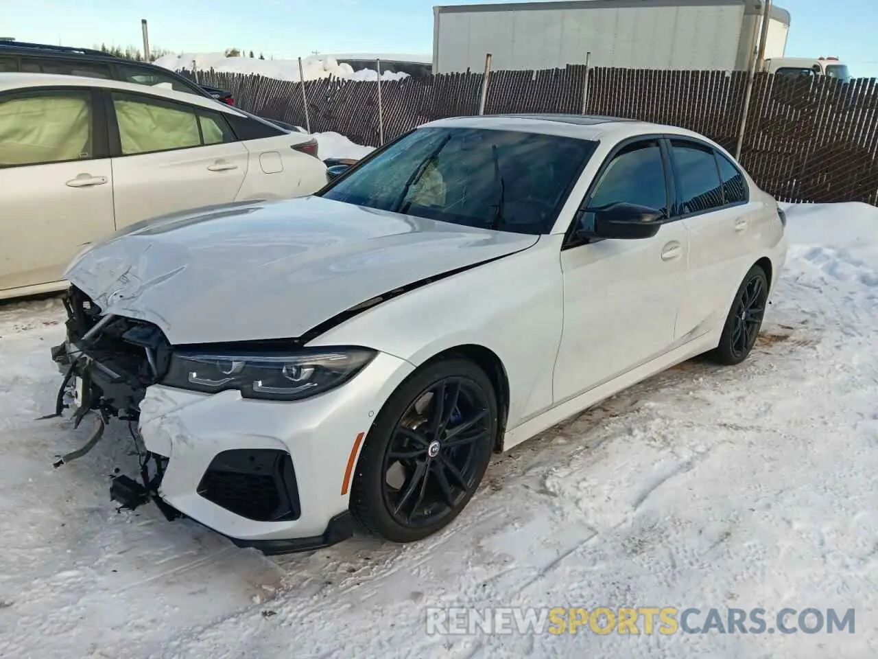 1 Photograph of a damaged car 3MW5U9J04N8C68556 BMW M3 2022