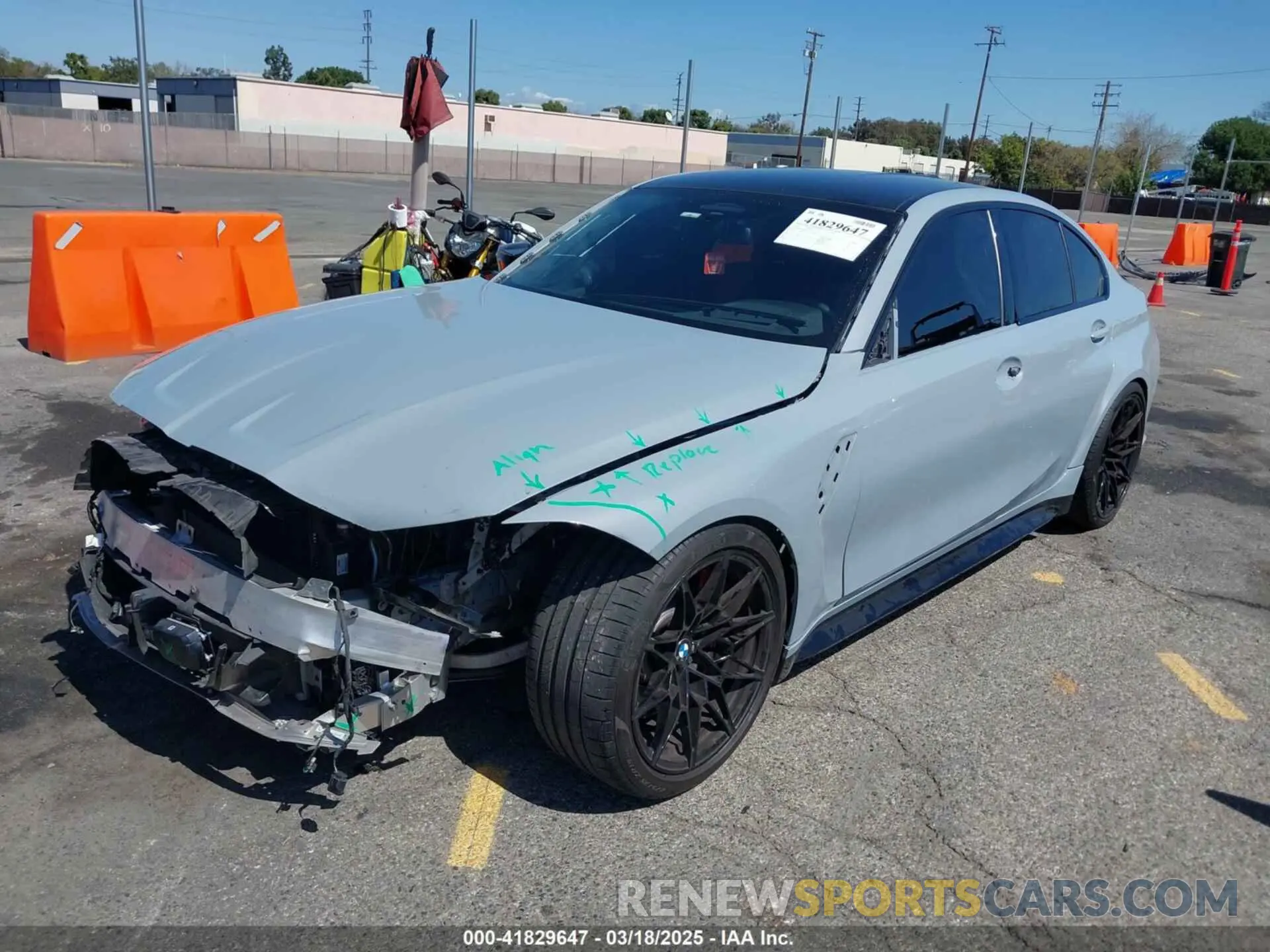 2 Photograph of a damaged car WBS33AY04NFL61341 BMW M3 2022