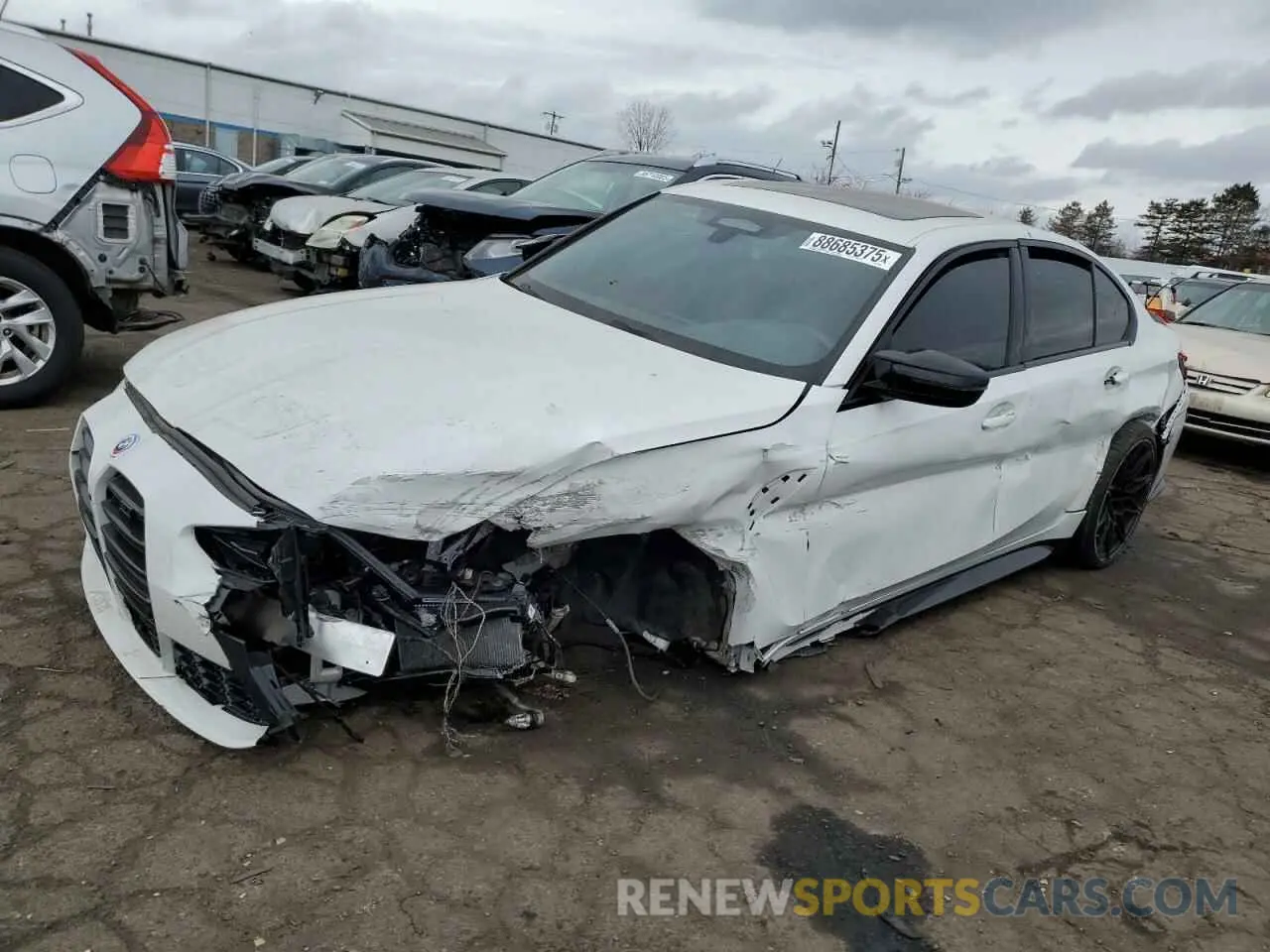 1 Photograph of a damaged car WBS43AY08NFM90896 BMW M3 2022