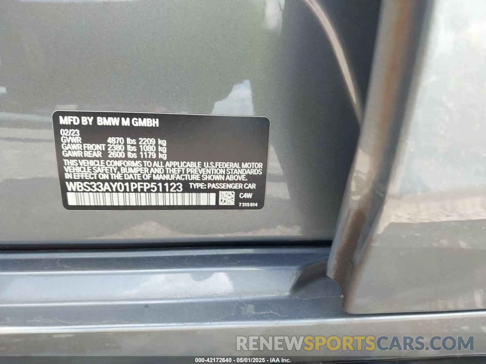 9 Photograph of a damaged car WBS33AY01PFP51123 BMW M3 2023