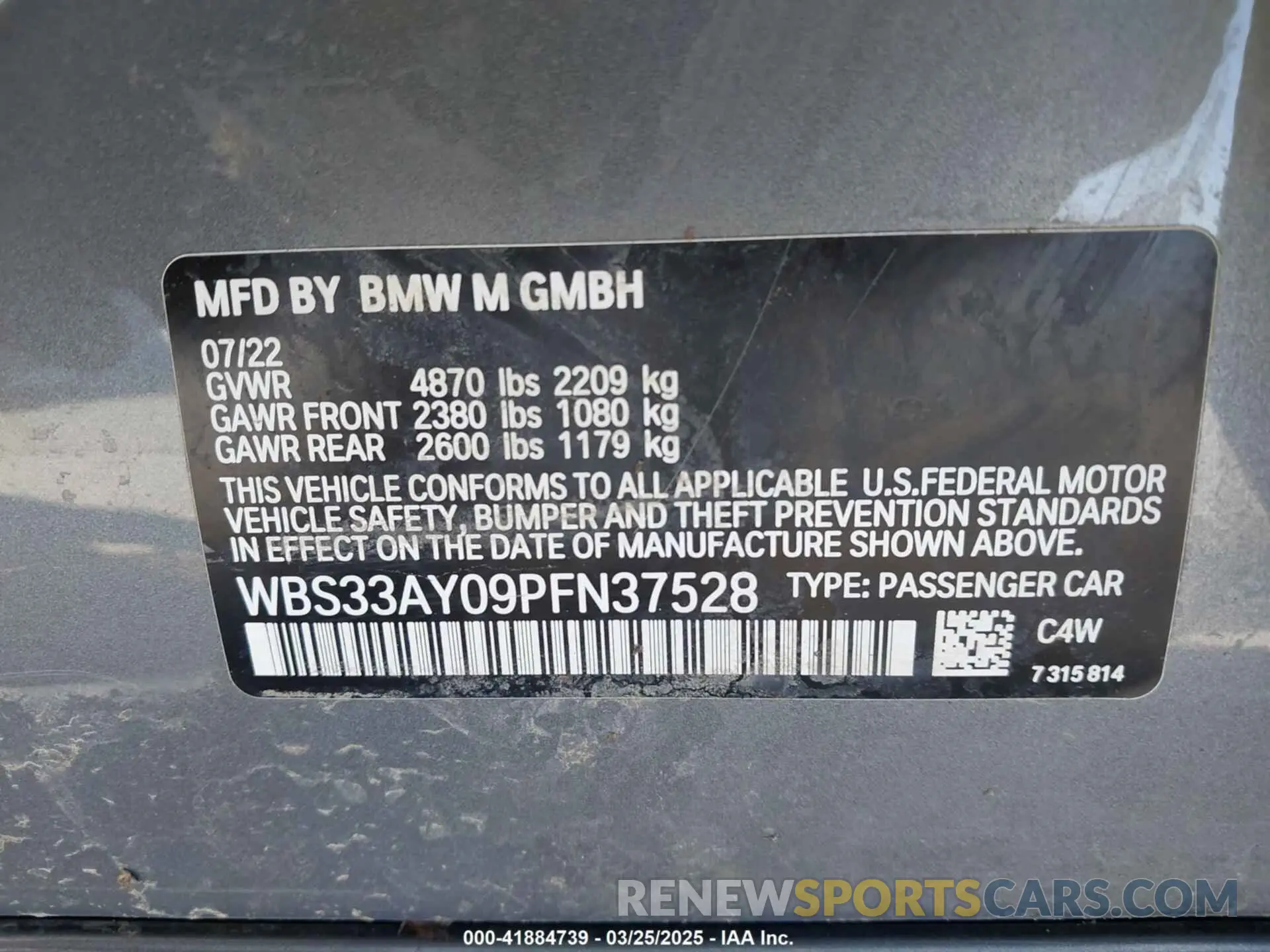 9 Photograph of a damaged car WBS33AY09PFN37528 BMW M3 2023