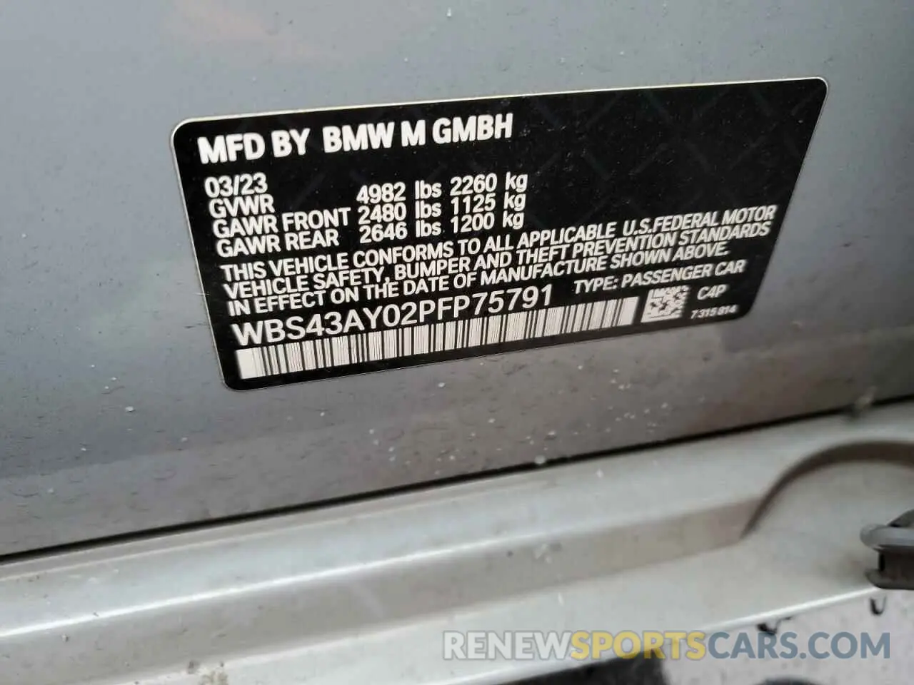 14 Photograph of a damaged car WBS43AY02PFP75791 BMW M3 2023
