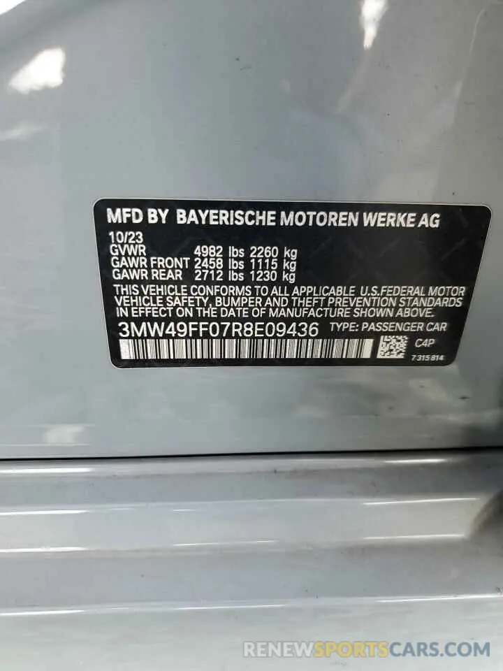 12 Photograph of a damaged car 3MW49FF07R8E09436 BMW M3 2024