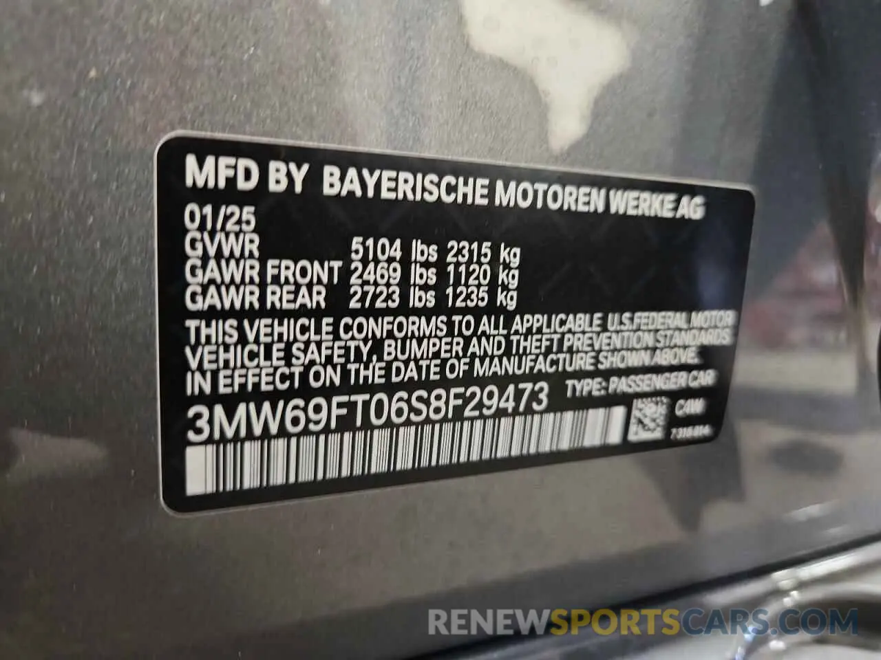 12 Photograph of a damaged car 3MW69FT06S8F29473 BMW M3 2025