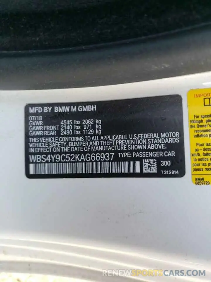 10 Photograph of a damaged car WBS4Y9C52KAG66937 BMW M4 2019