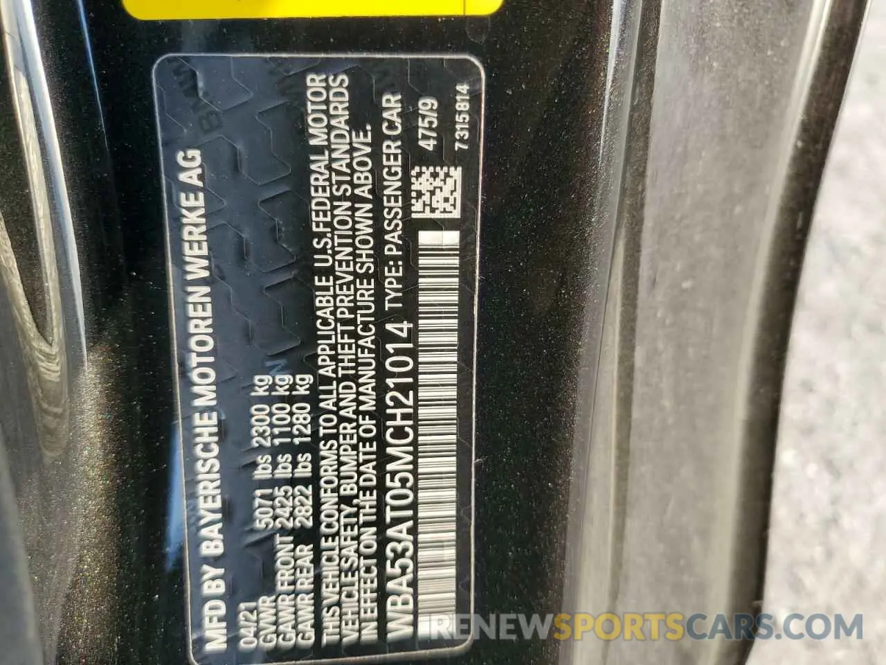 12 Photograph of a damaged car WBA53AT05MCH21014 BMW M4 2021