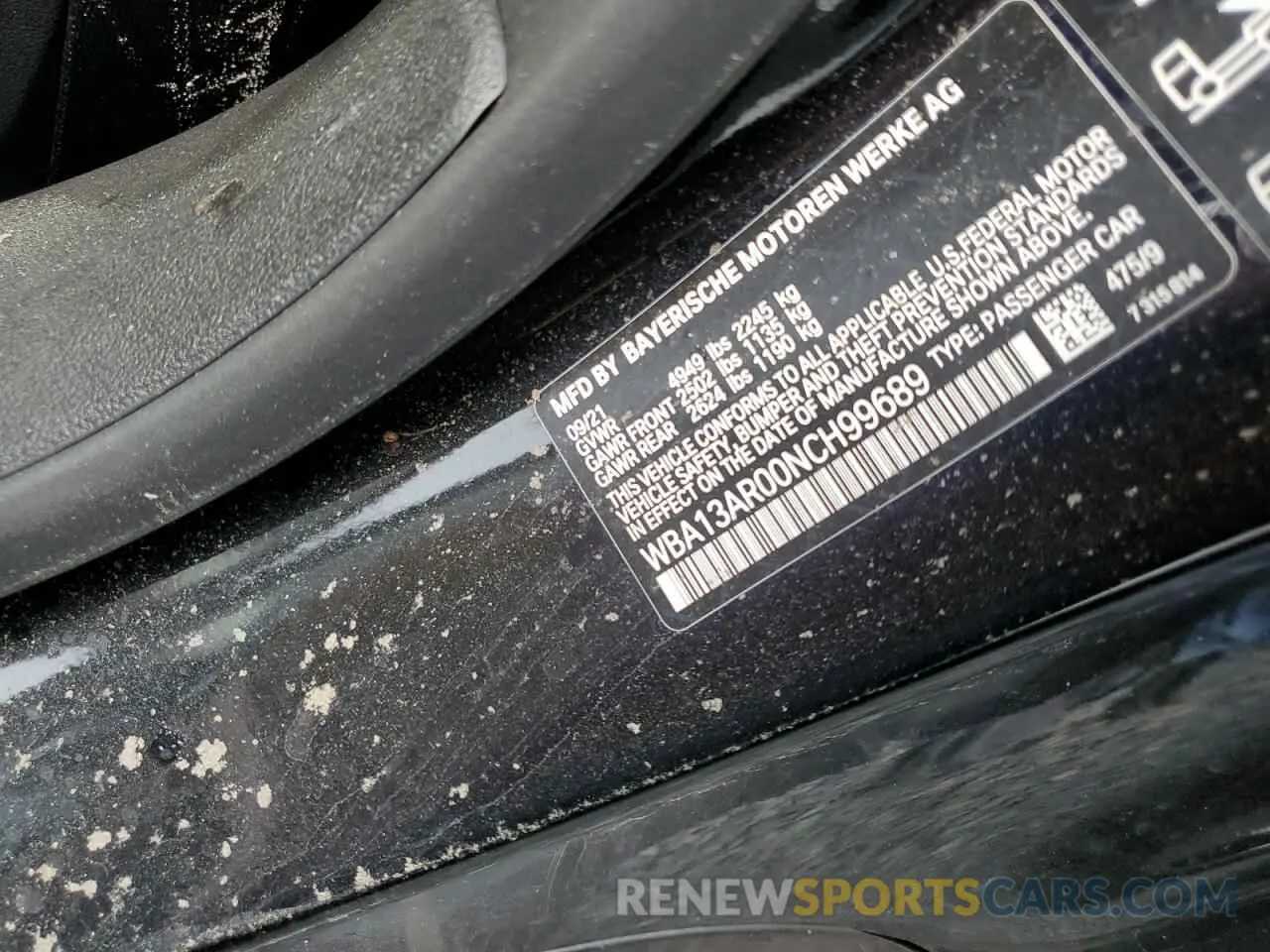 13 Photograph of a damaged car WBA13AR00NCH99689 BMW M4 2022
