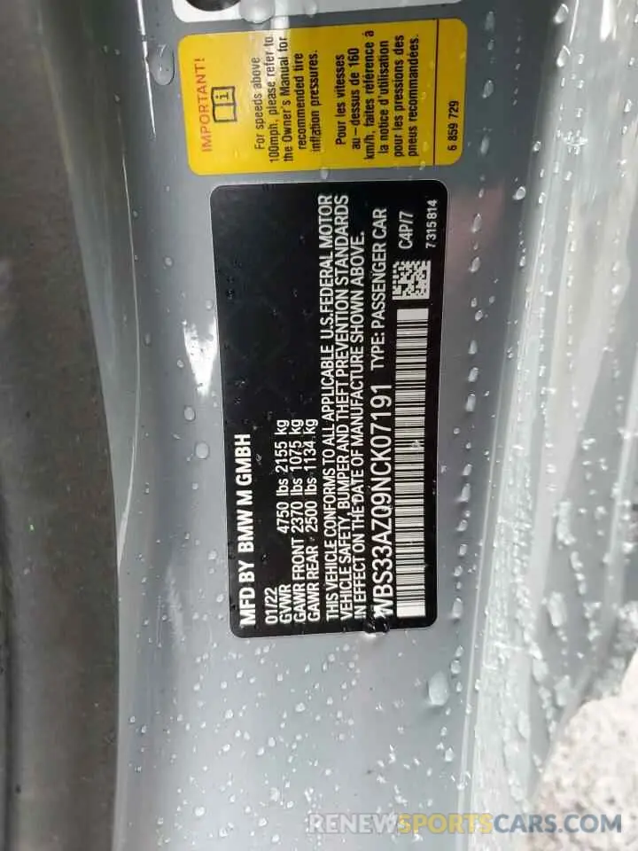 13 Photograph of a damaged car WBS33AZ09NCK07191 BMW M4 2022