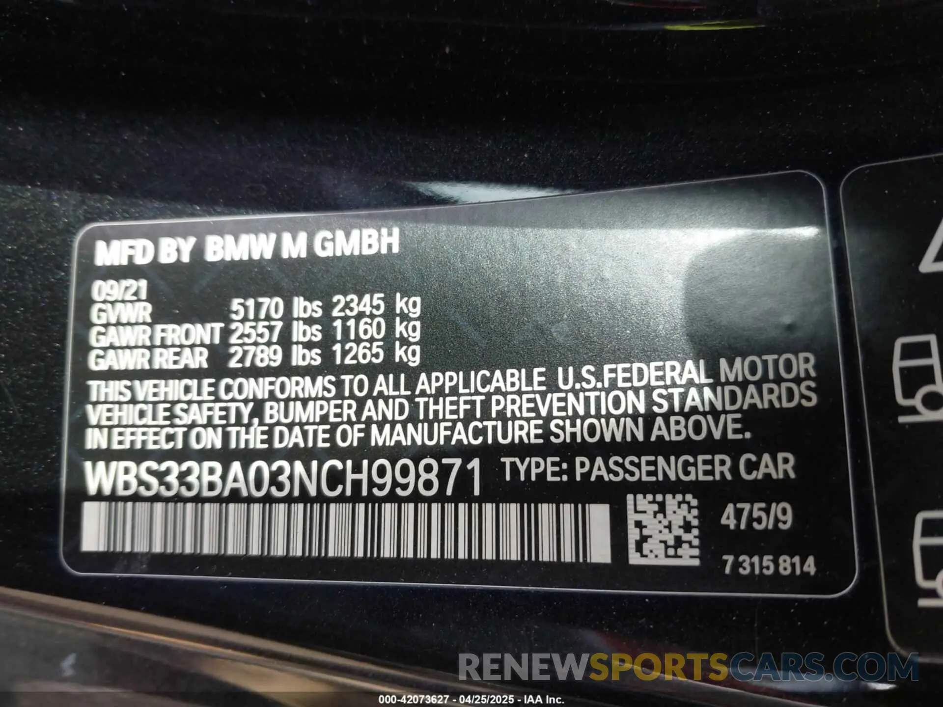 9 Photograph of a damaged car WBS33BA03NCH99871 BMW M4 2022