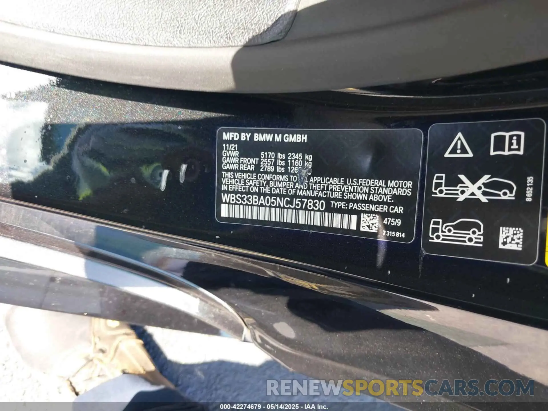 9 Photograph of a damaged car WBS33BA05NCJ57830 BMW M4 2022