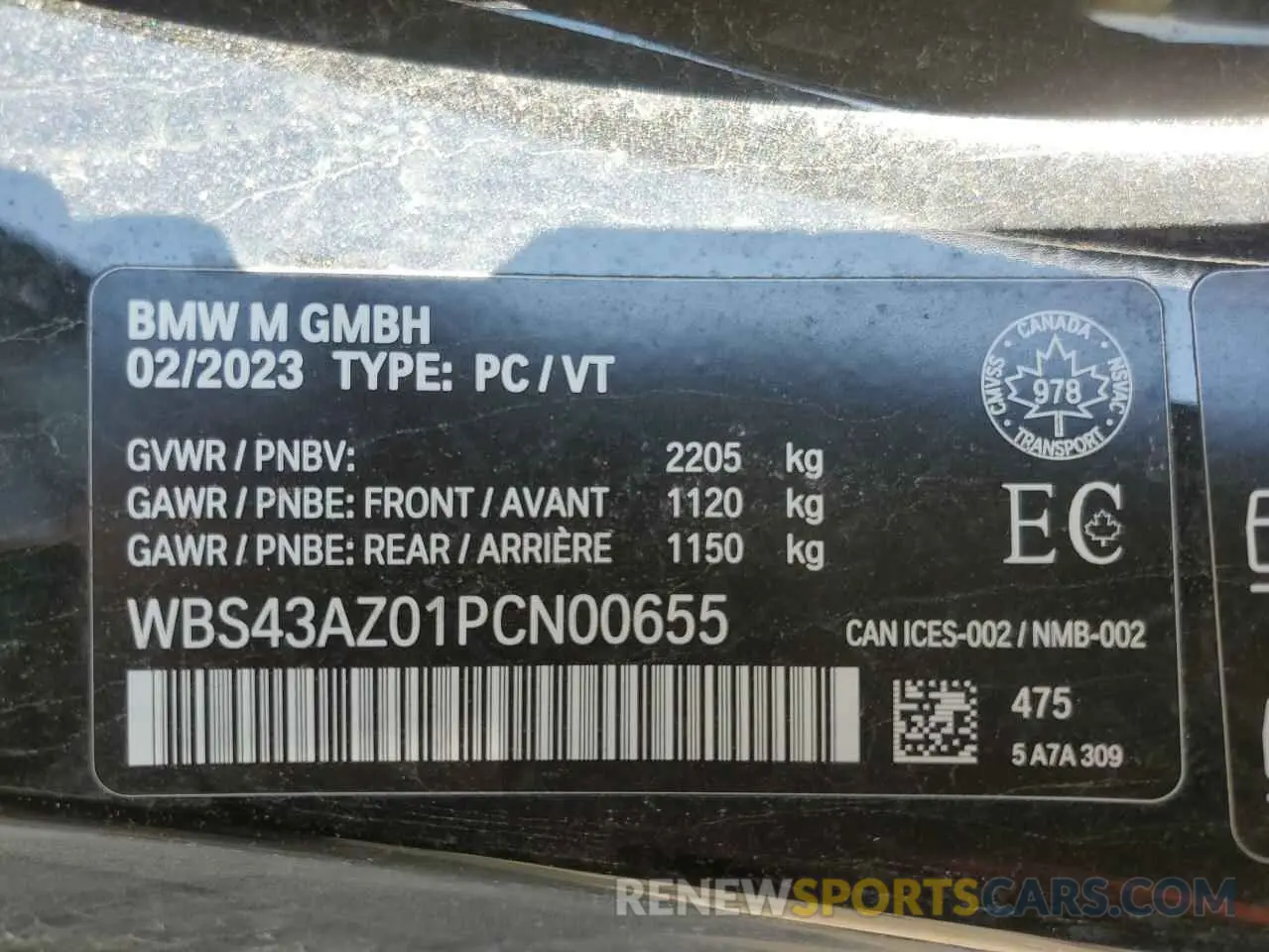 13 Photograph of a damaged car WBS43AZ01PCN00655 BMW M4 2023