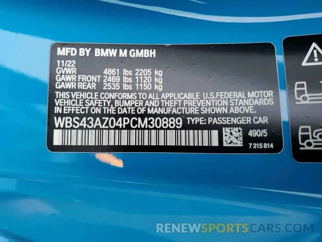 12 Photograph of a damaged car WBS43AZ04PCM30889 BMW M4 2023