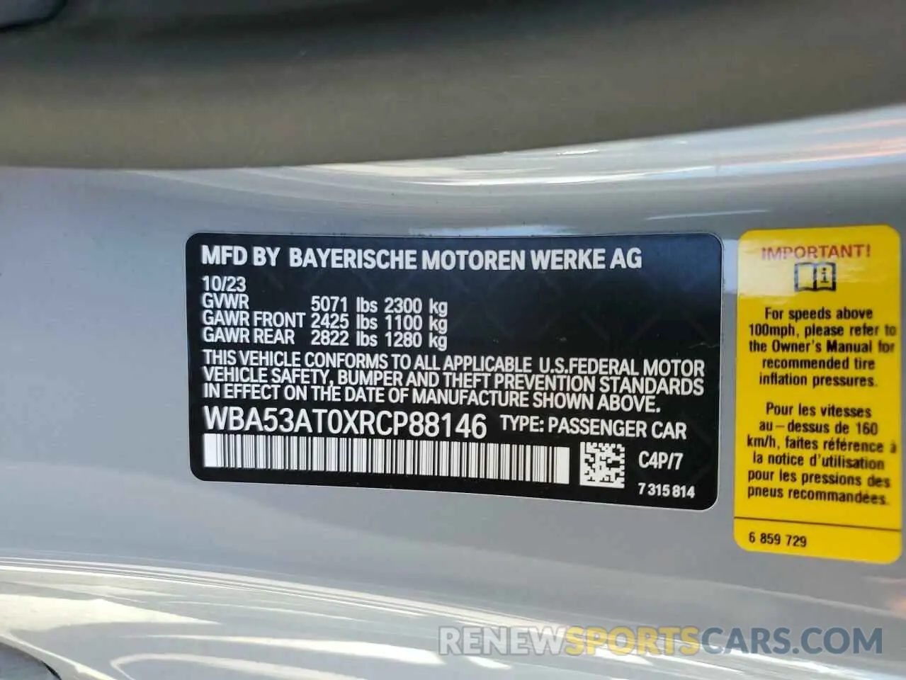 13 Photograph of a damaged car WBA53AT0XRCP88146 BMW M4 2024