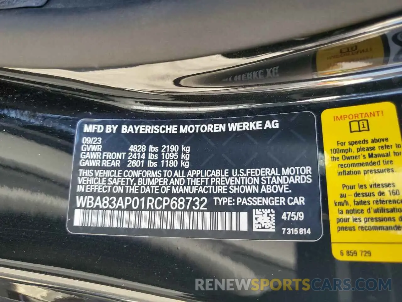 12 Photograph of a damaged car WBA83AP01RCP68732 BMW M4 2024