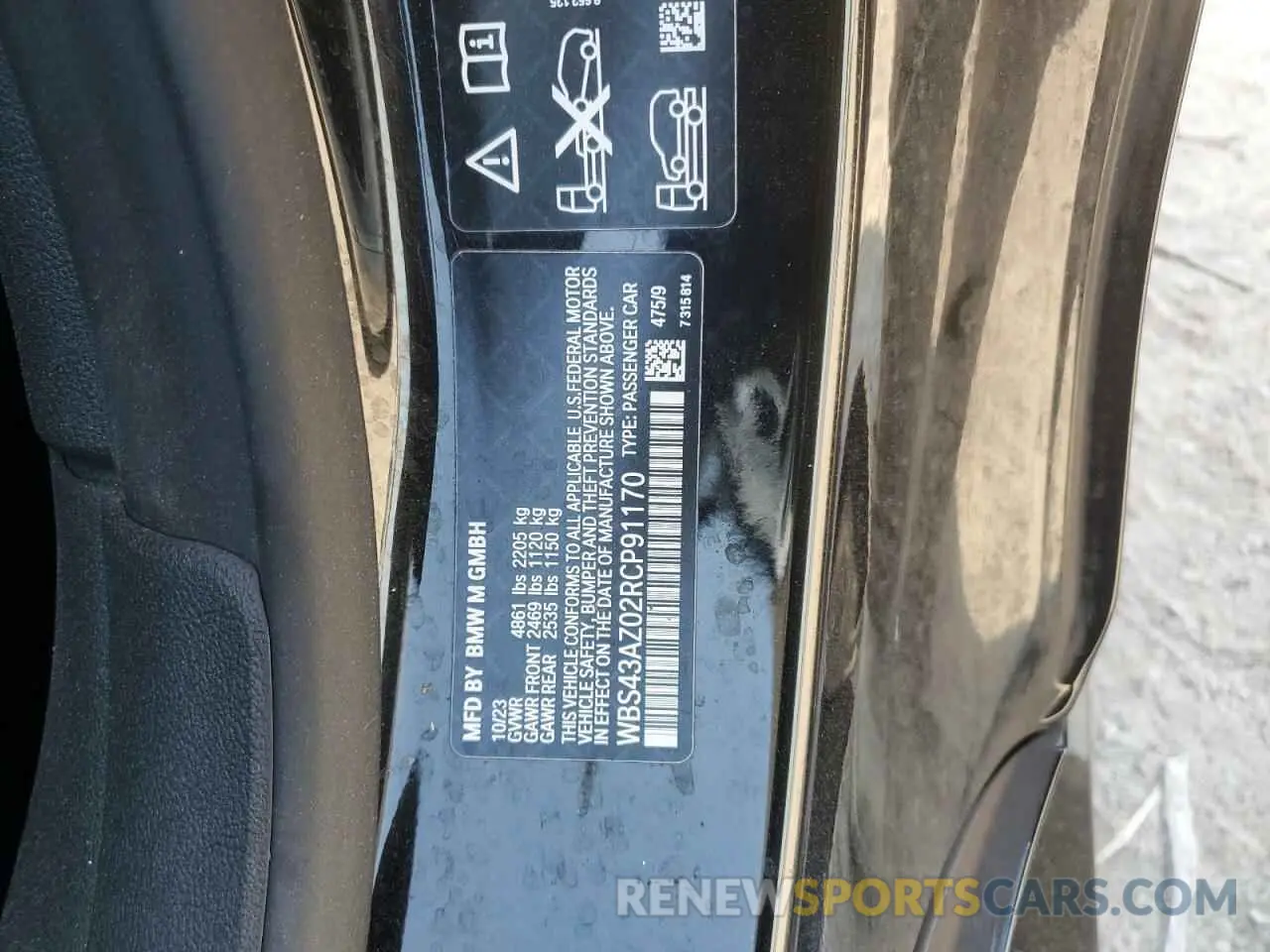 12 Photograph of a damaged car WBS43AZ02RCP91170 BMW M4 2024