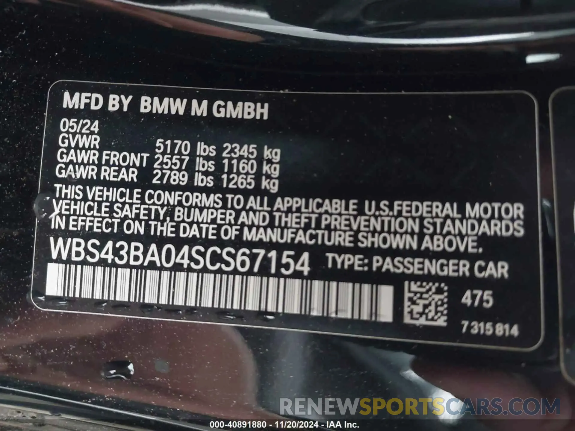 9 Photograph of a damaged car WBS43BA04SCS67154 BMW M4 2025