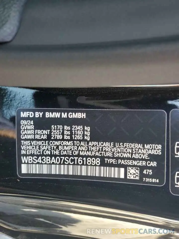 13 Photograph of a damaged car WBS43BA07SCT61898 BMW M4 2025