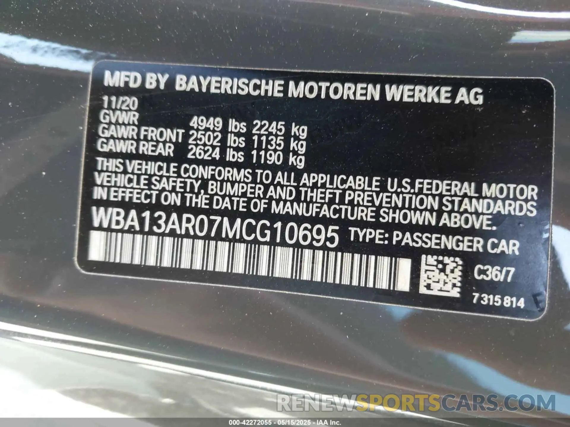 9 Photograph of a damaged car WBA13AR07MCG10695 BMW M440I 2021