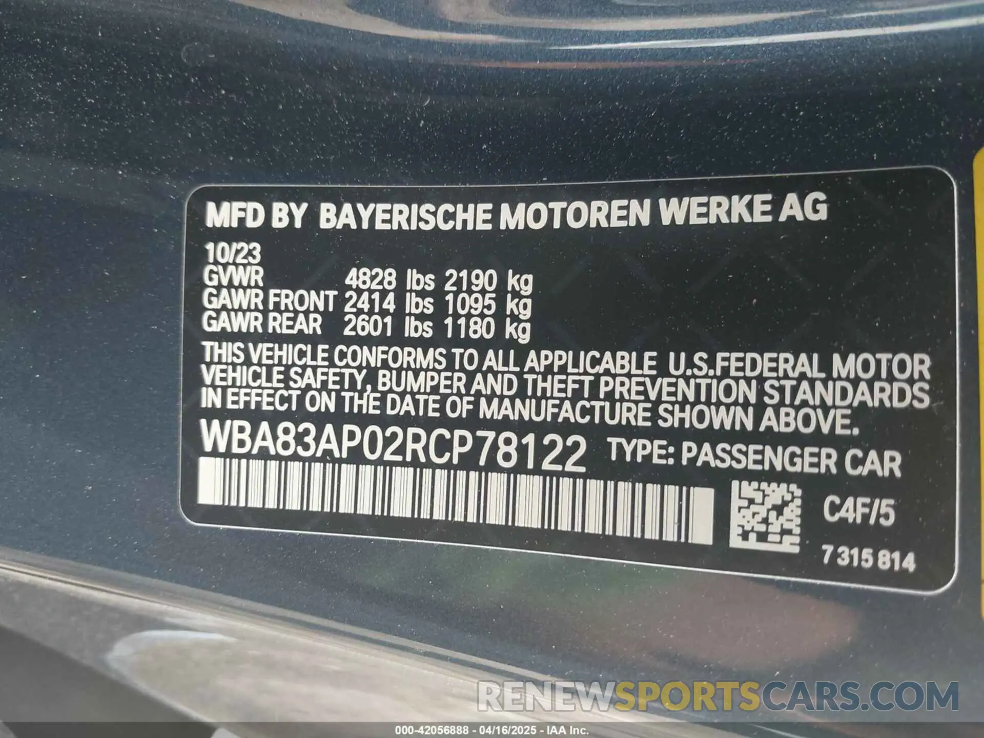 9 Photograph of a damaged car WBA83AP02RCP78122 BMW M440I 2024