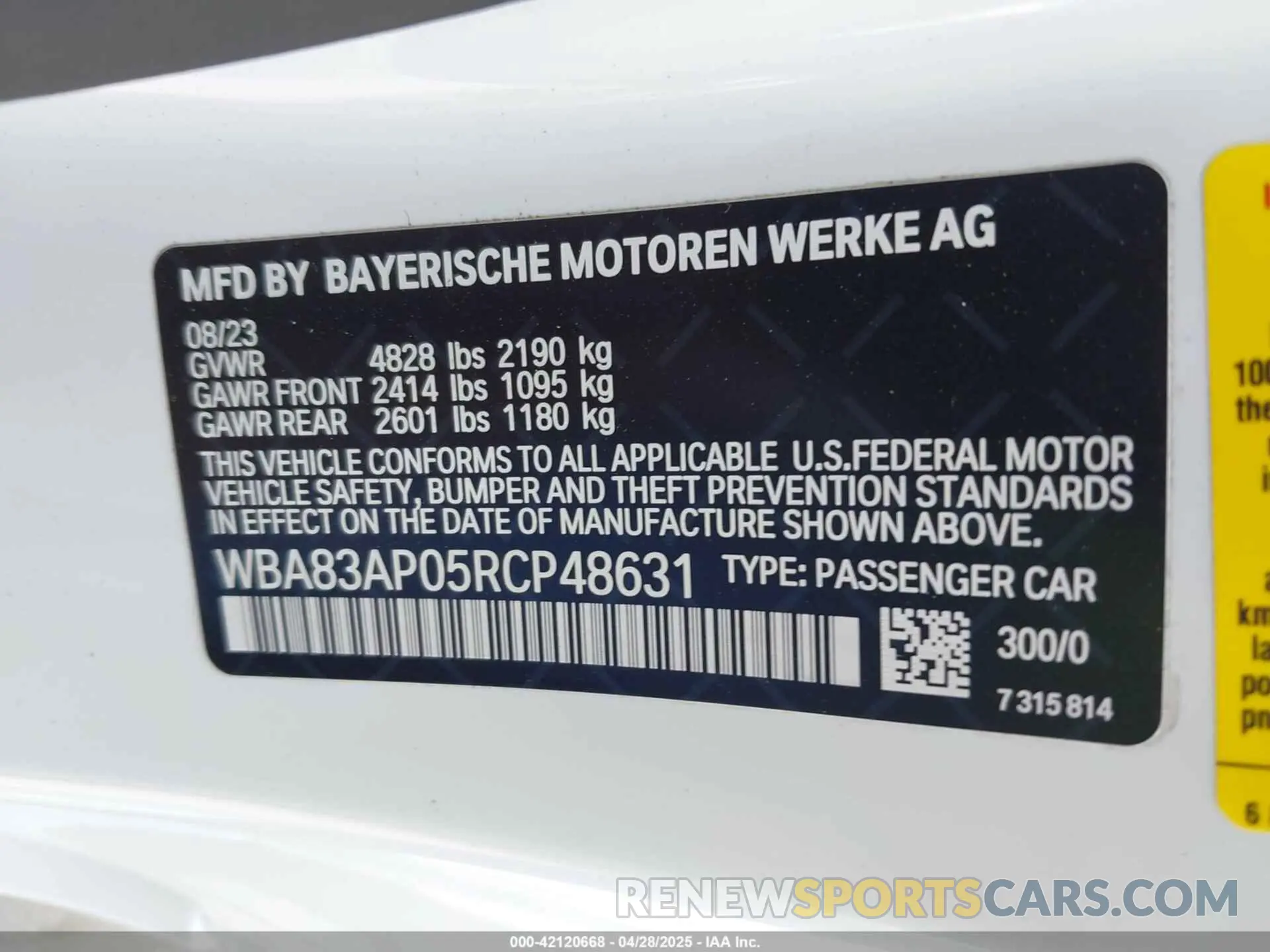 9 Photograph of a damaged car WBA83AP05RCP48631 BMW M440I 2024