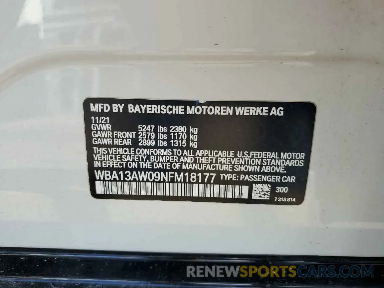 12 Photograph of a damaged car WBA13AW09NFM18177 BMW M440XI GRA 2022