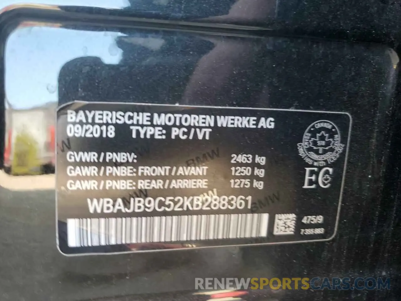 13 Photograph of a damaged car WBAJB9C52KB288361 BMW M5 2019