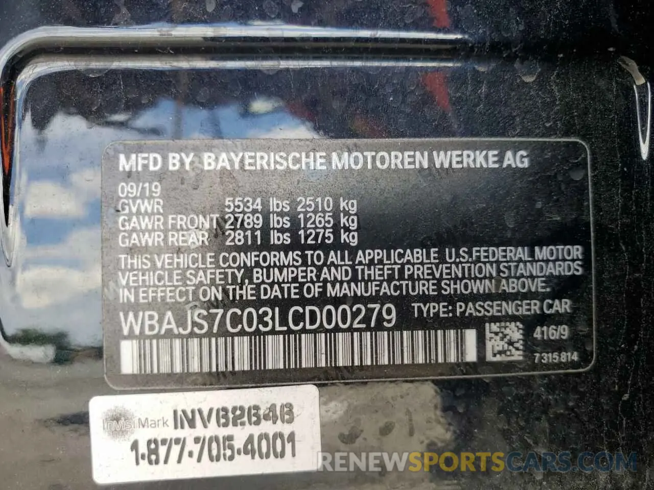 12 Photograph of a damaged car WBAJS7C03LCD00279 BMW M5 2020
