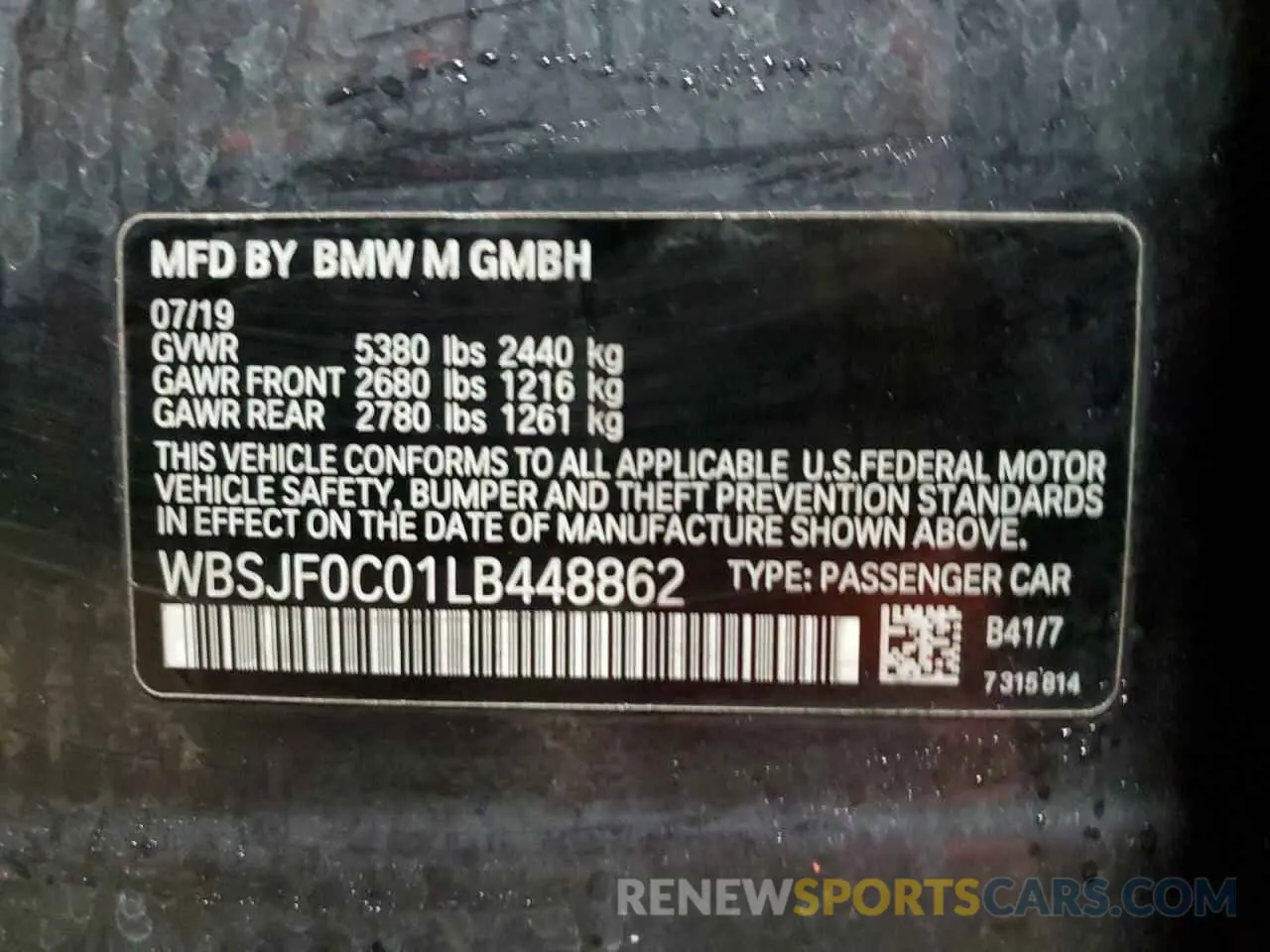 12 Photograph of a damaged car WBSJF0C01LB448862 BMW M5 2020