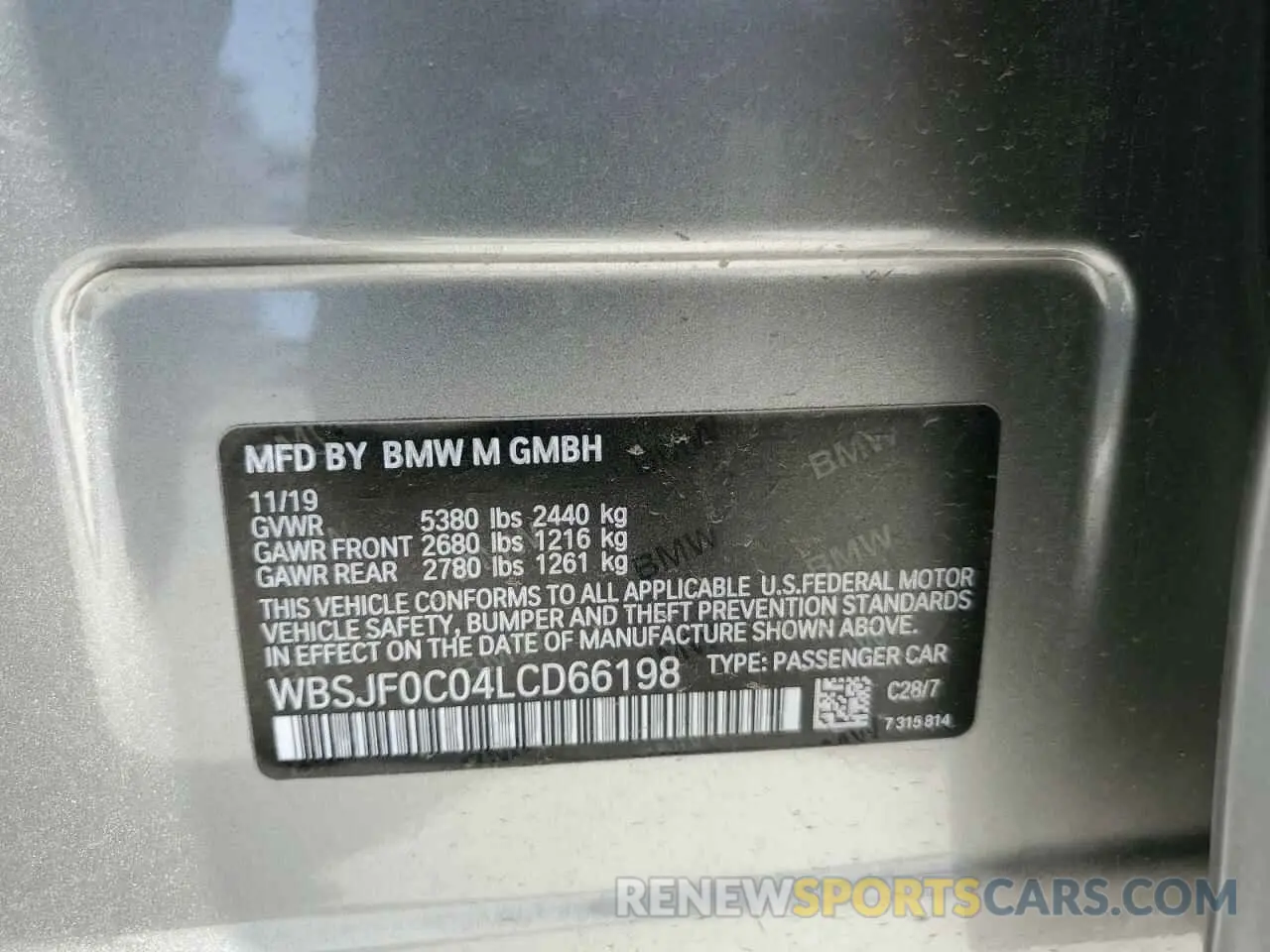 15 Photograph of a damaged car WBSJF0C04LCD66198 BMW M5 2020