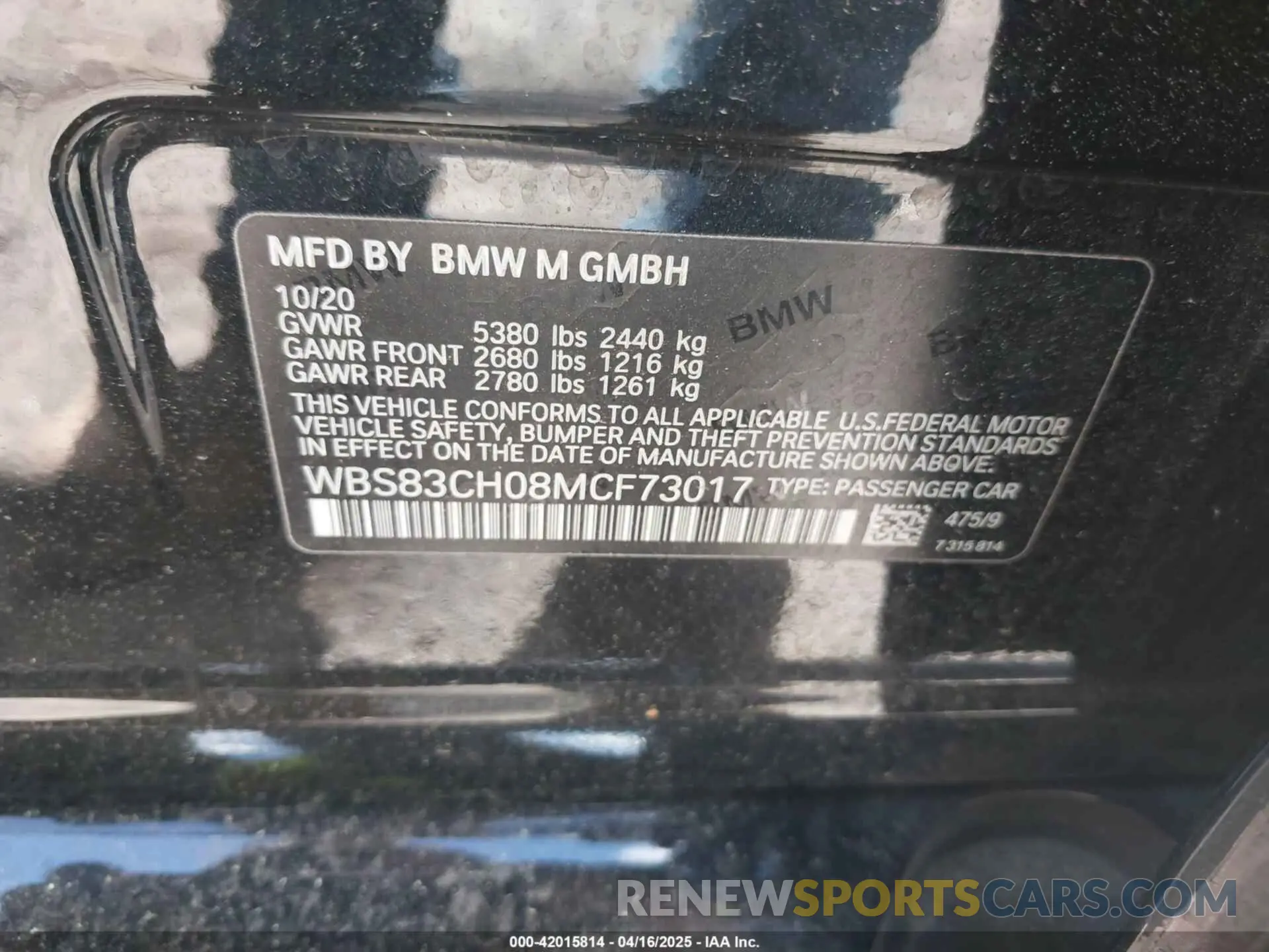 9 Photograph of a damaged car WBS83CH08MCF73017 BMW M5 2021