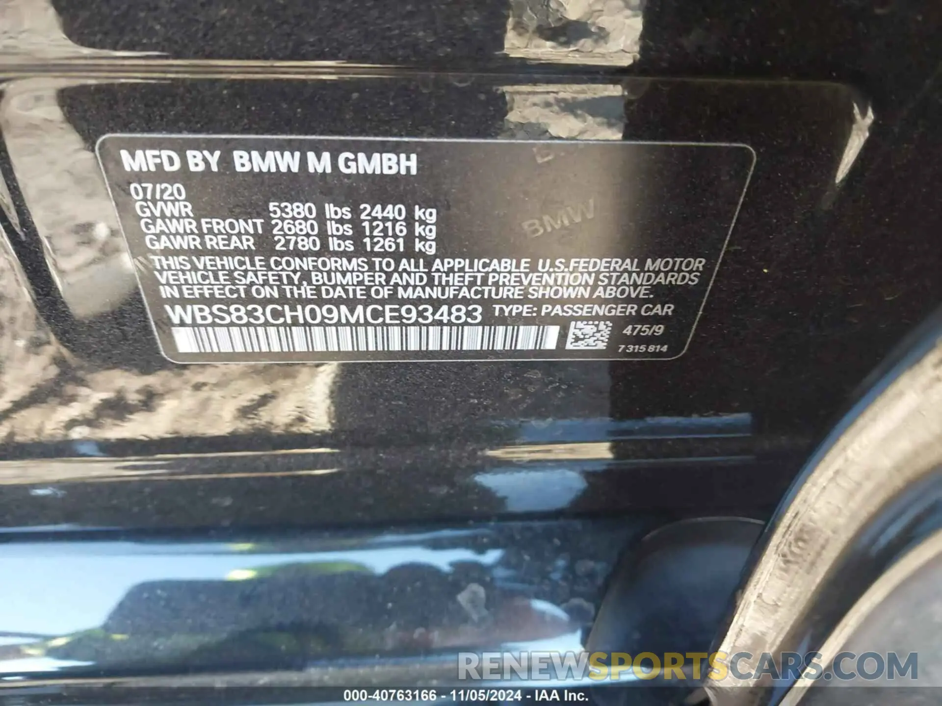 9 Photograph of a damaged car WBS83CH09MCE93483 BMW M5 2021