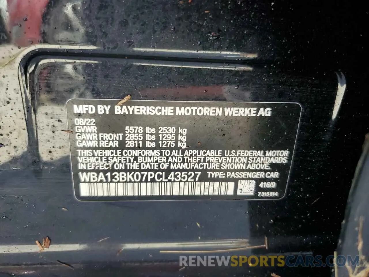 13 Photograph of a damaged car WBA13BK07PCL43527 BMW M5 2023