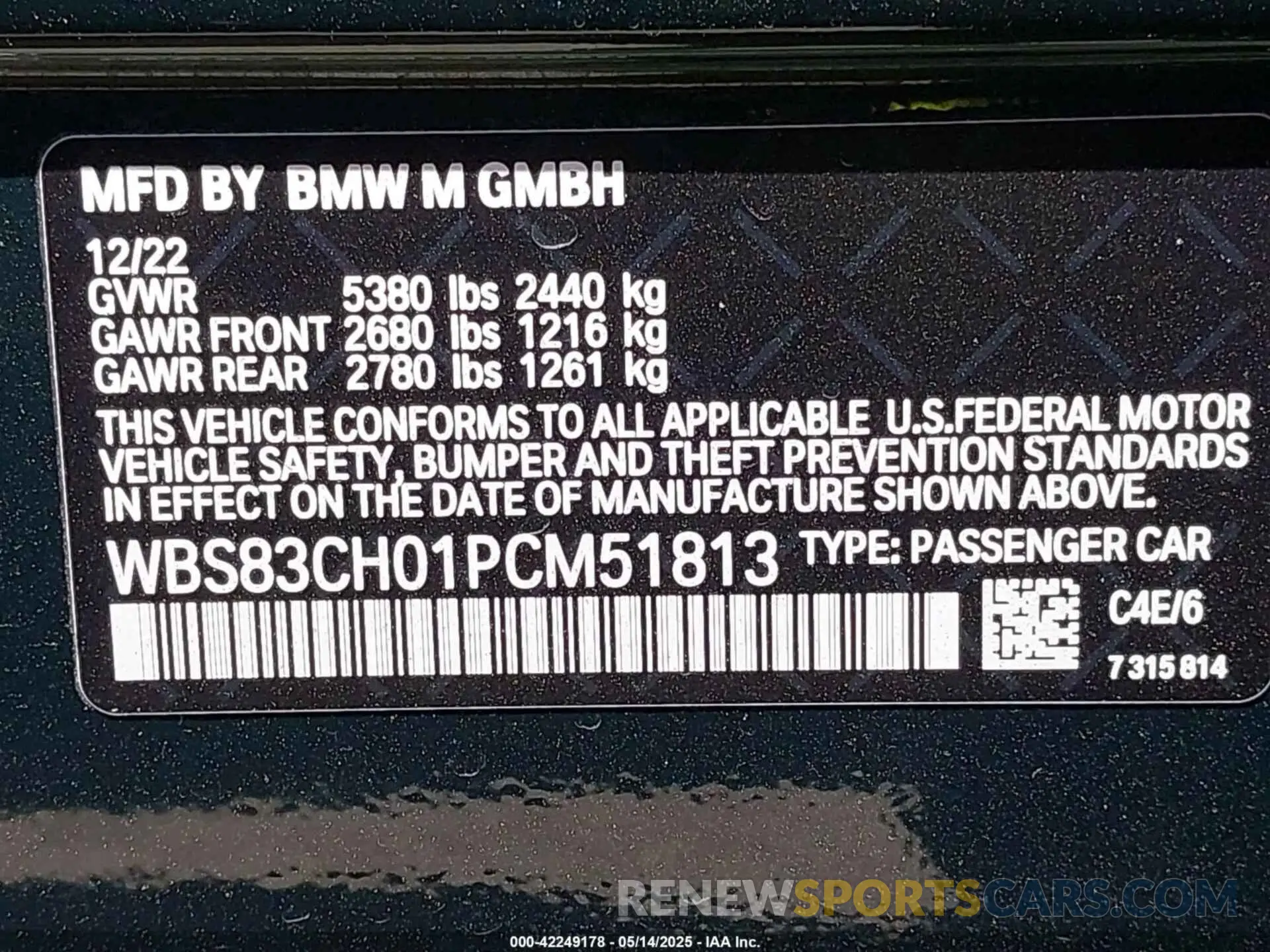 9 Photograph of a damaged car WBS83CH01PCM51813 BMW M5 2023