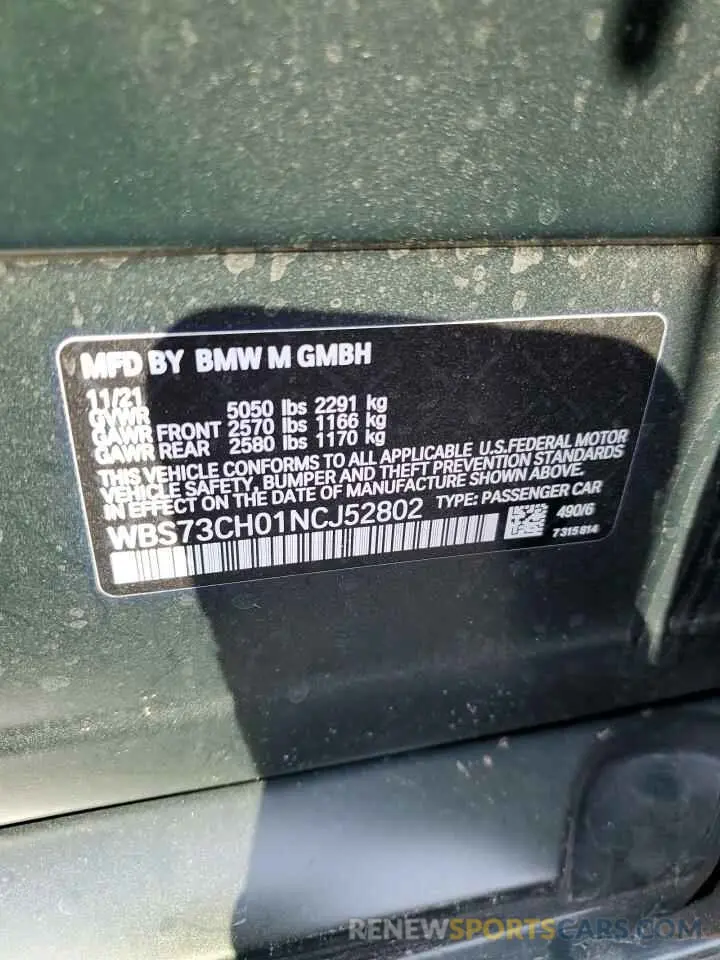 13 Photograph of a damaged car WBS73CH01NCJ52802 BMW M5 CS 2022