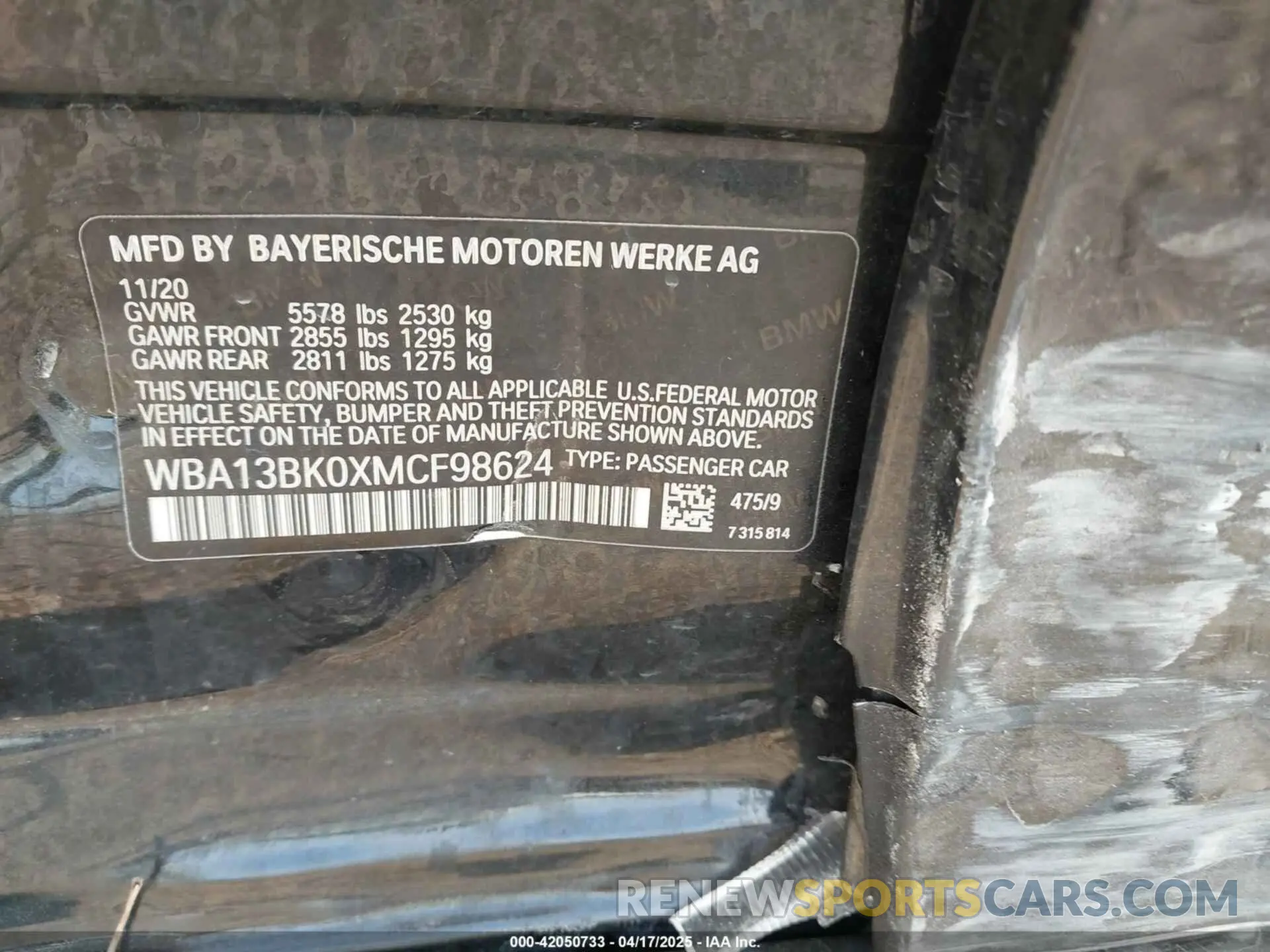 9 Photograph of a damaged car WBA13BK0XMCF98624 BMW M550I 2021