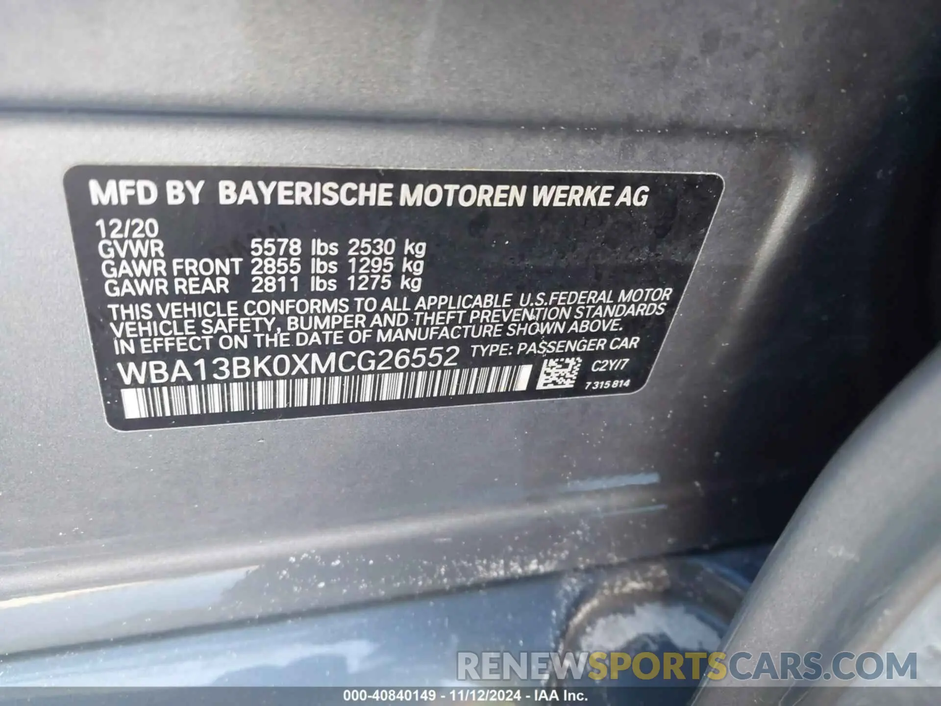 9 Photograph of a damaged car WBA13BK0XMCG26552 BMW M550I 2021