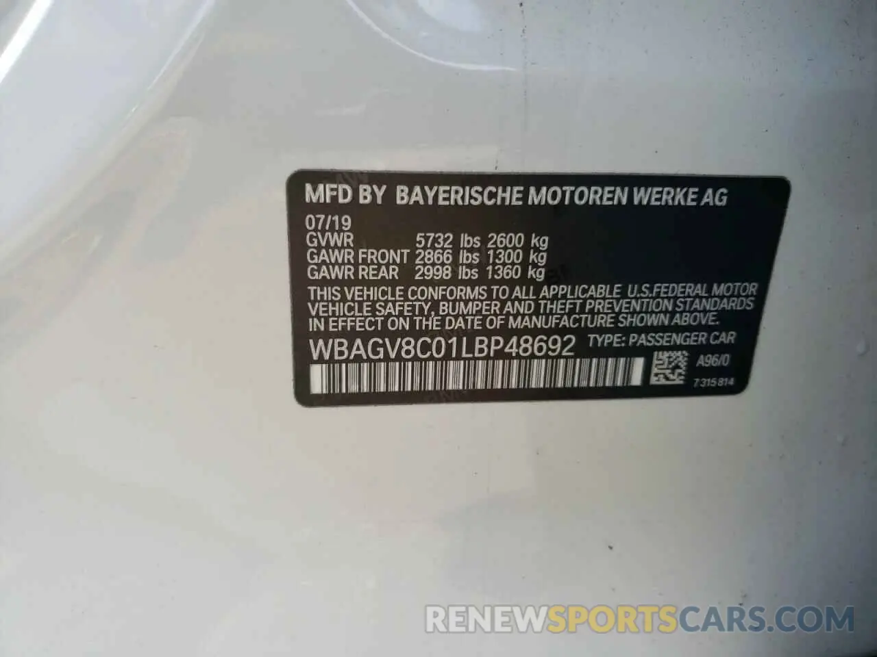14 Photograph of a damaged car WBAGV8C01LBP48692 BMW M8 2020