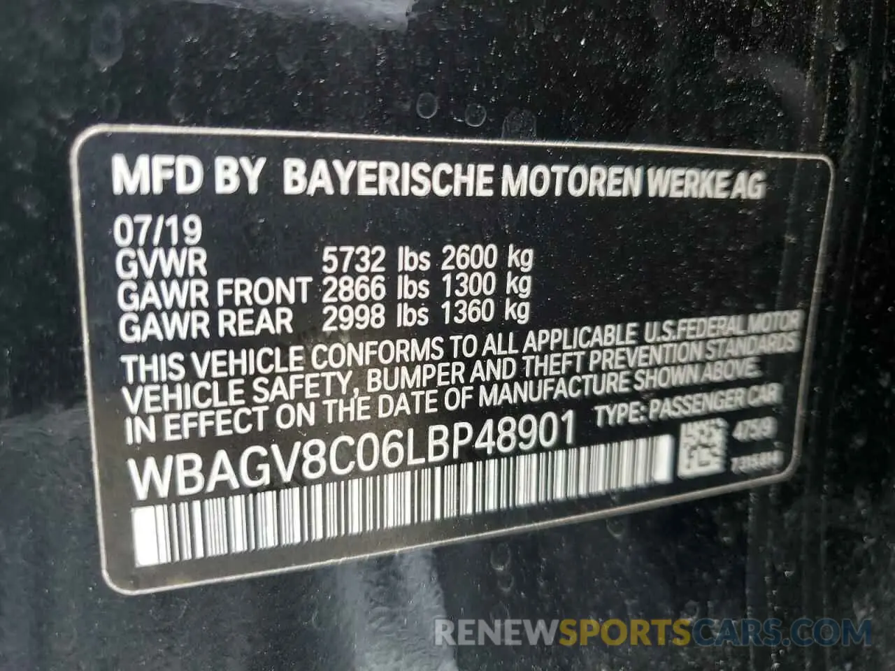 13 Photograph of a damaged car WBAGV8C06LBP48901 BMW M8 2020