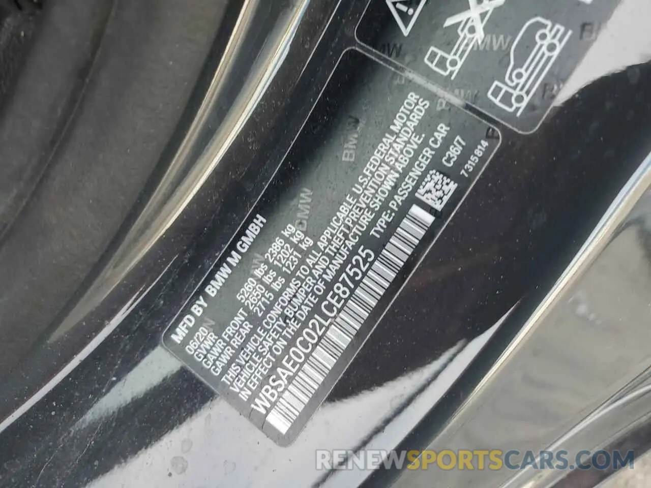 12 Photograph of a damaged car WBSAE0C02LCE87525 BMW M8 2020