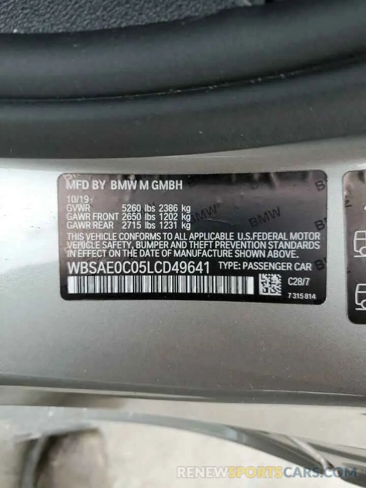 13 Photograph of a damaged car WBSAE0C05LCD49641 BMW M8 2020