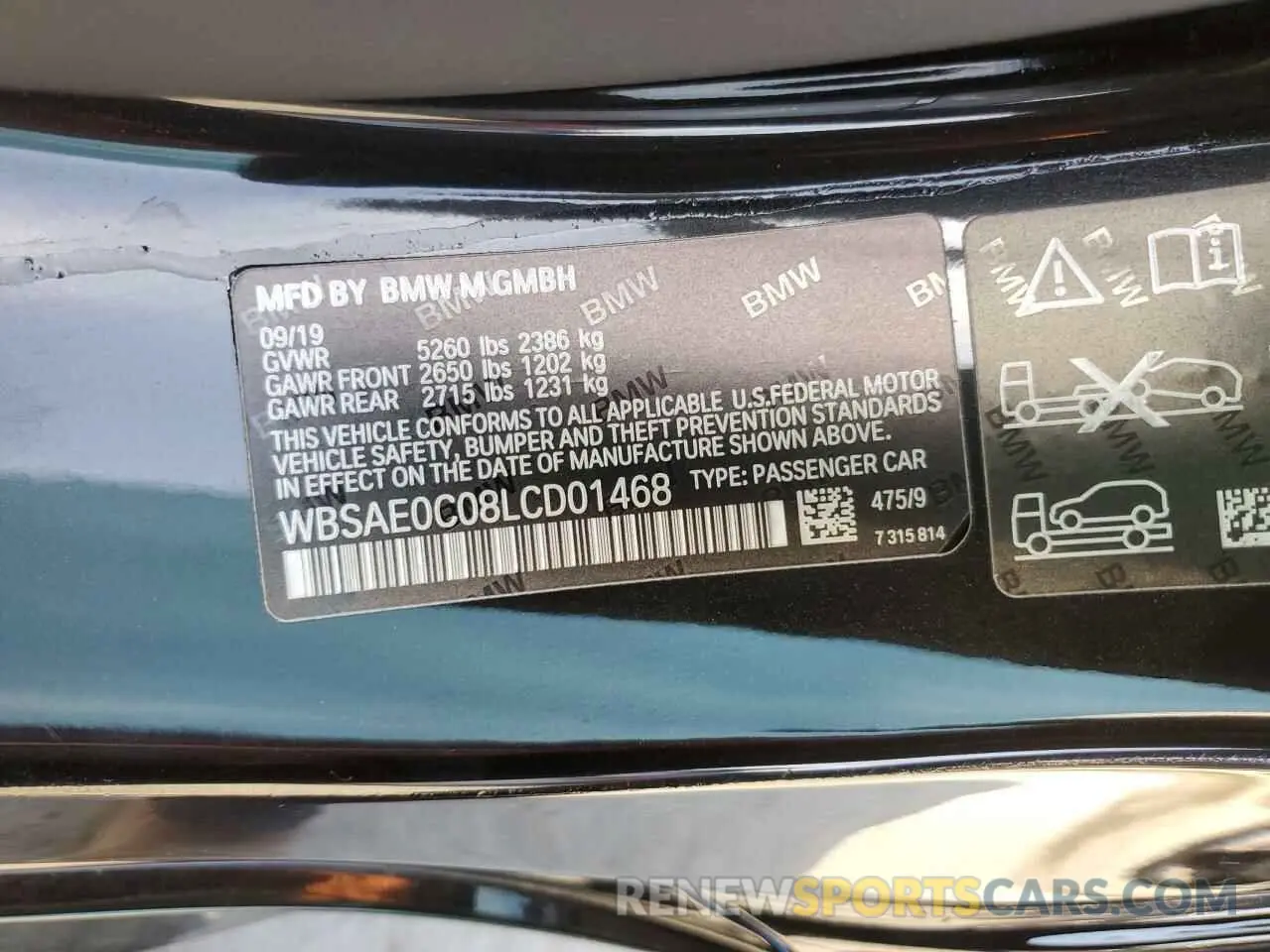 12 Photograph of a damaged car WBSAE0C08LCD01468 BMW M8 2020