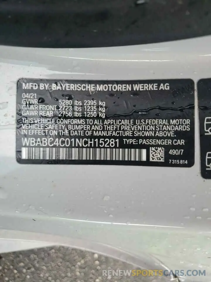 13 Photograph of a damaged car WBABC4C01NCH15281 BMW M8 2022